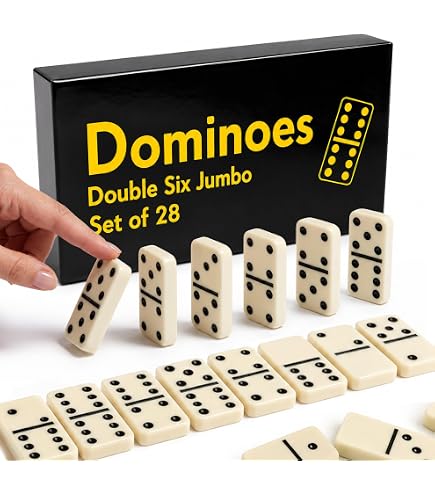 Amazon.com: D6 Standard Dominoes Ivory with White Pips : Toys & Games